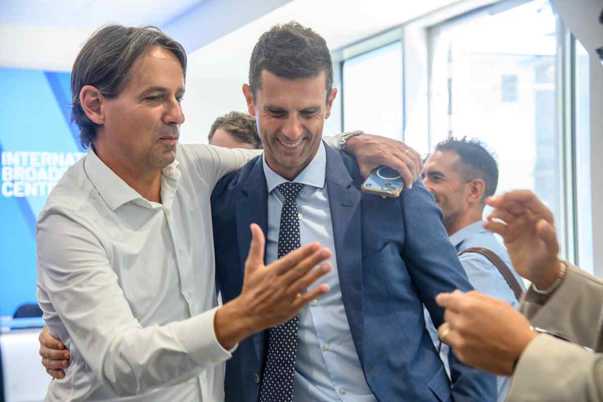 L'allenatore dell'Inter Simone Inzaghi e l'allenatore della Juventus Thiago Motta