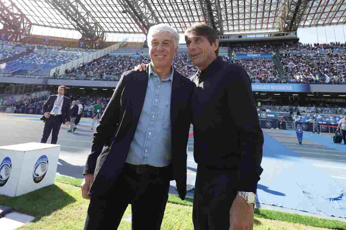 Gli allenatori di Atalanta e Napoli Gasperini e Conte