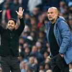 Gli allenatori di Arsenal e Manchester City Arteta e Guardiola